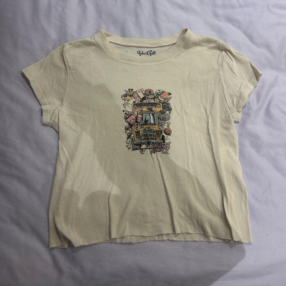 Brandy Melville Cream Tee with Graphic